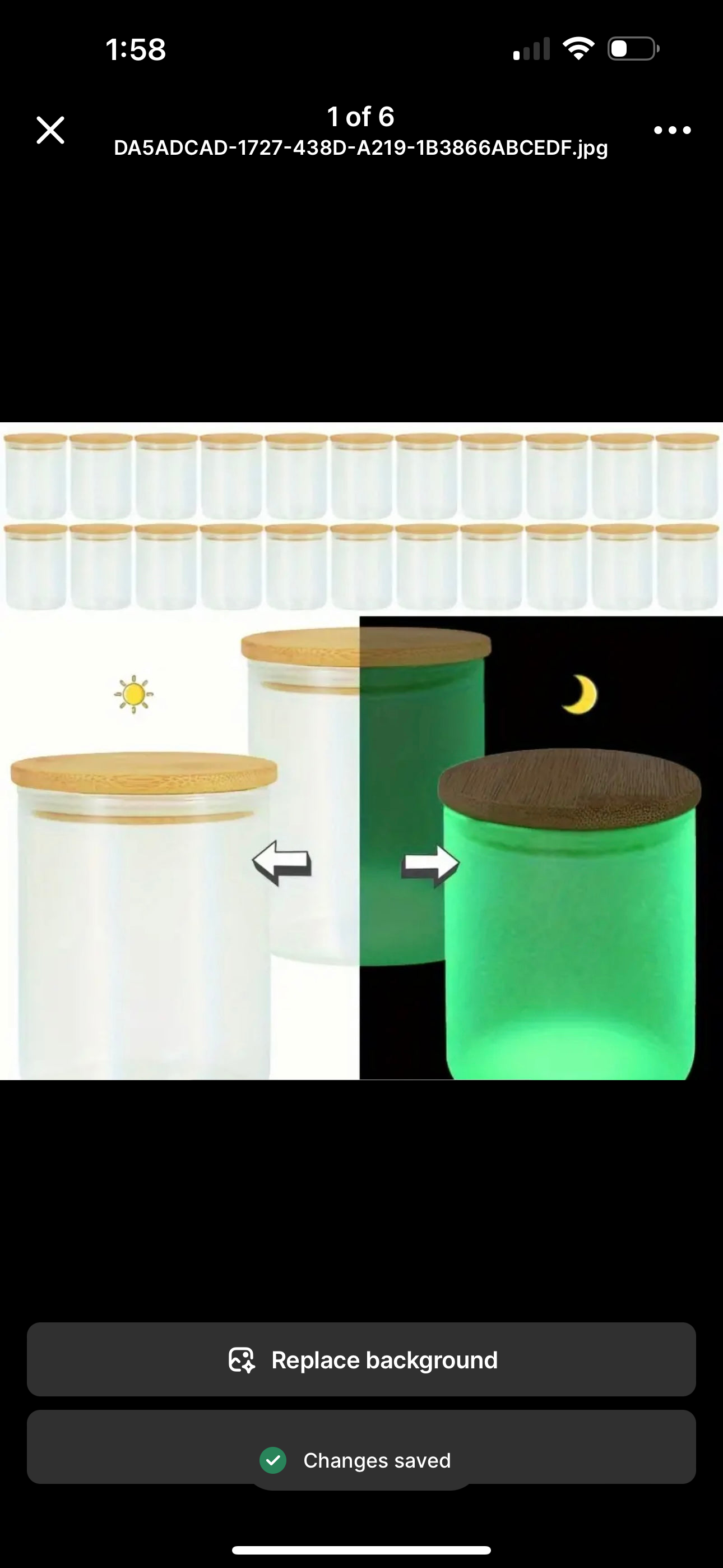 10 oz Frosted Glow in the Dark Sublimation jar w/ bamboo lid