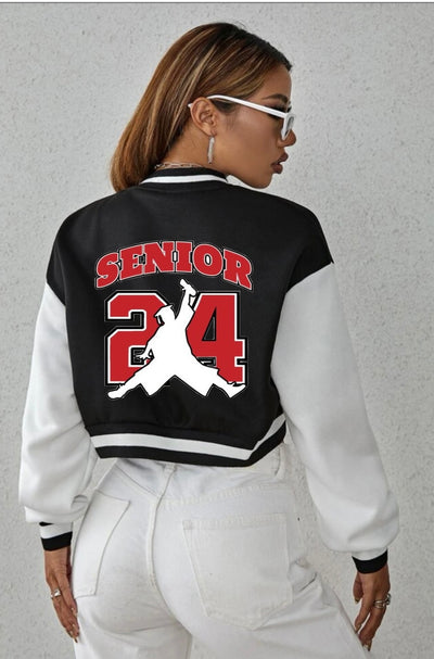 Class of 2024 Customized Varsity Jacket , senior varsity crop bomber