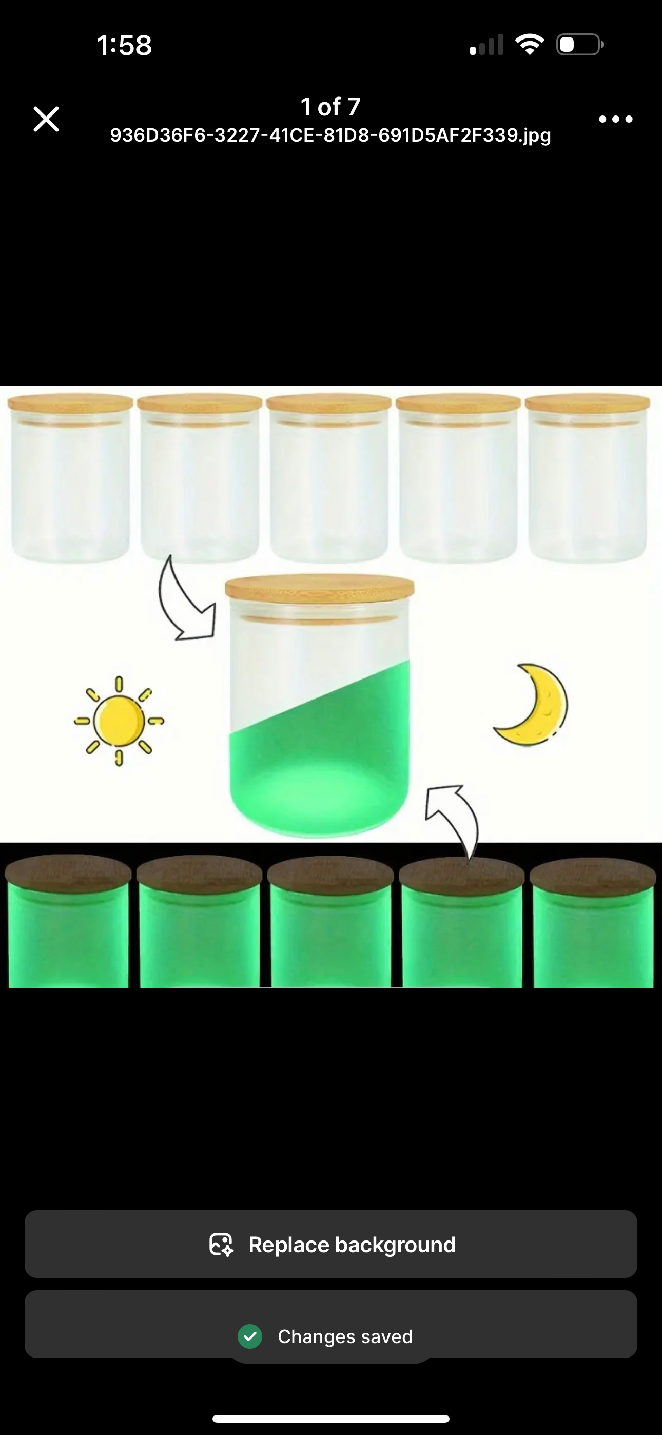 10 oz Frosted Glow in the Dark Sublimation jar w/ bamboo lid