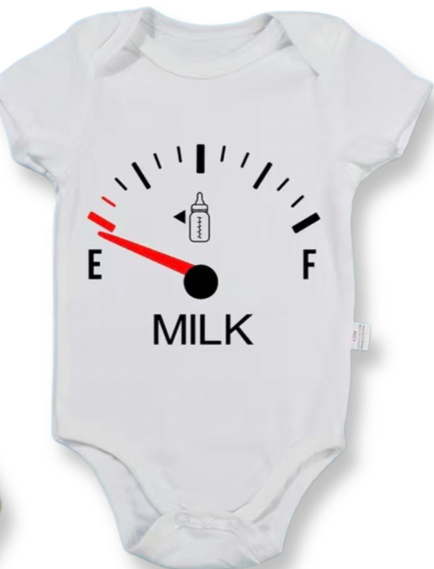 Milk Level Funny Baby Onesie