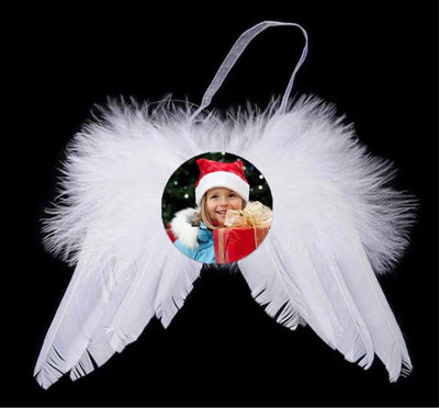 Feathered Photo ornaments