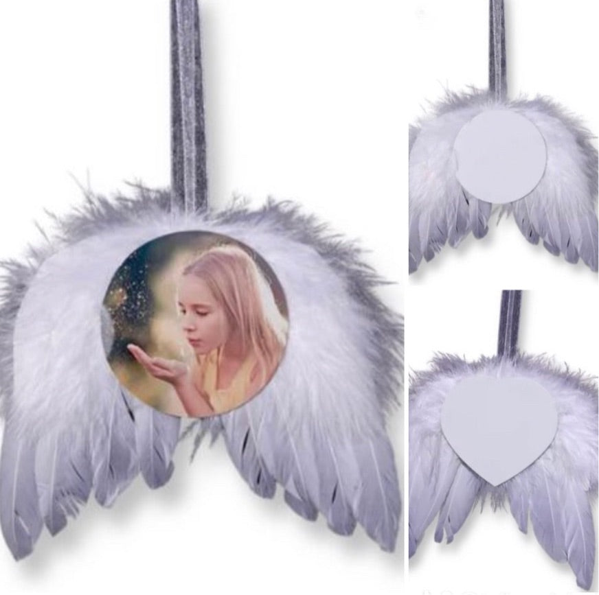 Feathered Photo ornaments