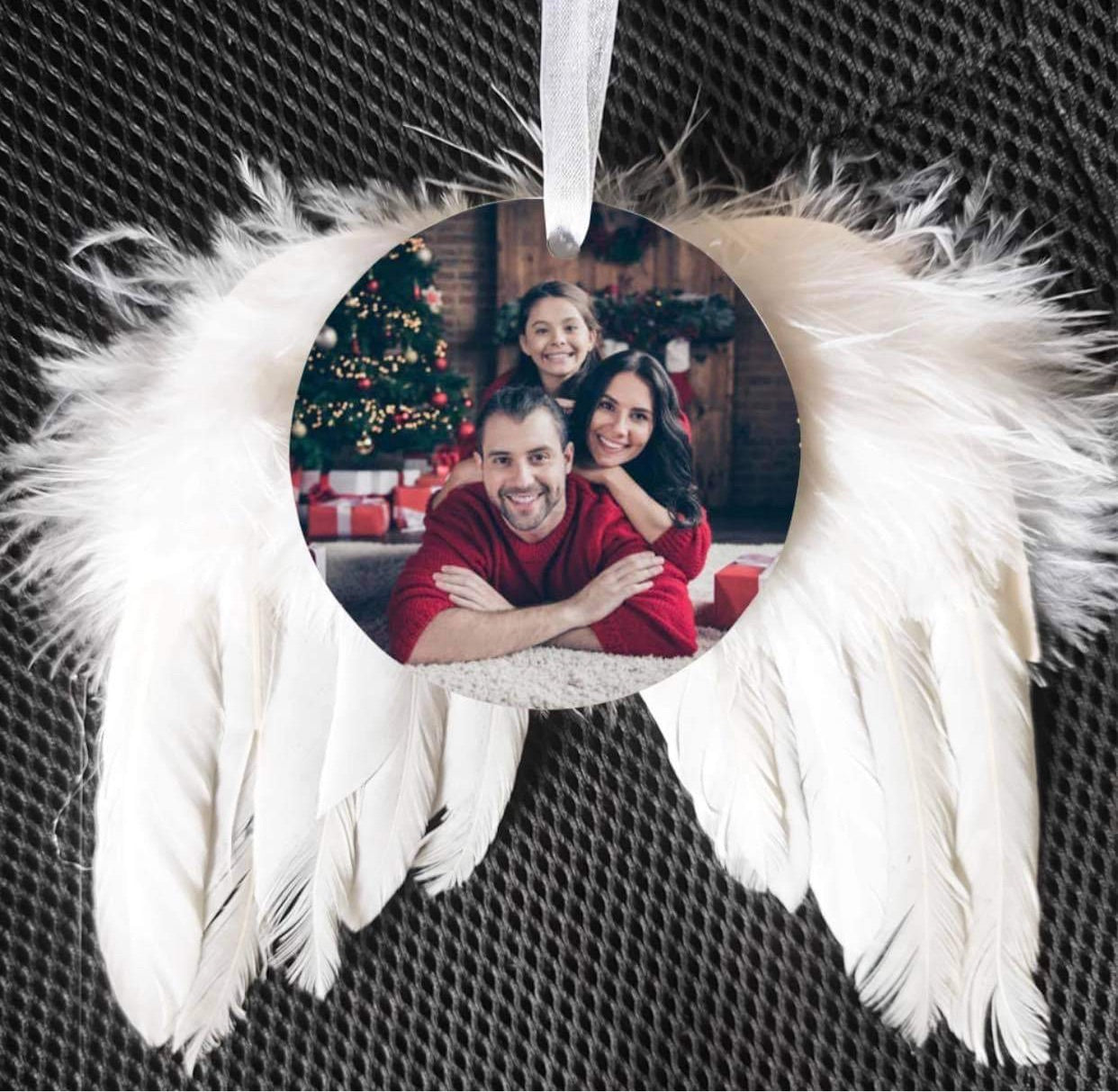 Feathered Photo ornaments